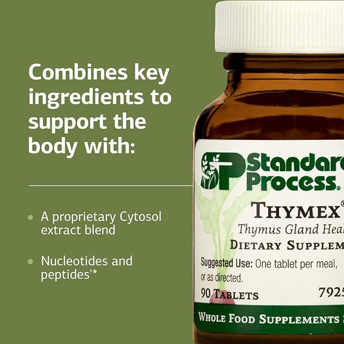 Standard Process Thymex - Cytosol Extract Dietary Supplement for Immune Health - Gluten-Free Non-Dairy &amp Non-Soy - 90 Tablets (90 Servings)