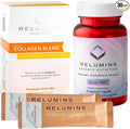 Relumins Premium Marine Collagen Pineapple Flavor 10 Sachets and Gluta 1000 Vegetarian Capsule Skin Support - Bundle
