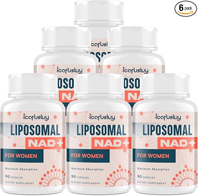 IcarusIvy 2000MG NAD Supplements for Women NMN Alternative Female Liposomal NAD+ with Ashwagandha Berberine HCL Ginkgo Biloba &amp Black Cohosh Women Focused Formula 540 Capsules