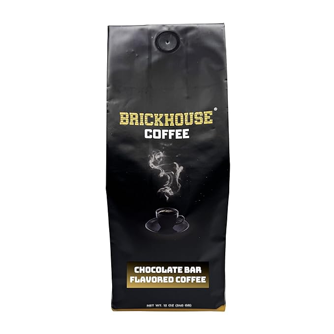 Brickhouse Chocolate Bar Flavored Ground Coffee – Candy-Inspired Blend with Notes of Caramel Chocolate Nougat &amp Peanuts 100% Arabica 6-Pack (12oz Bags)