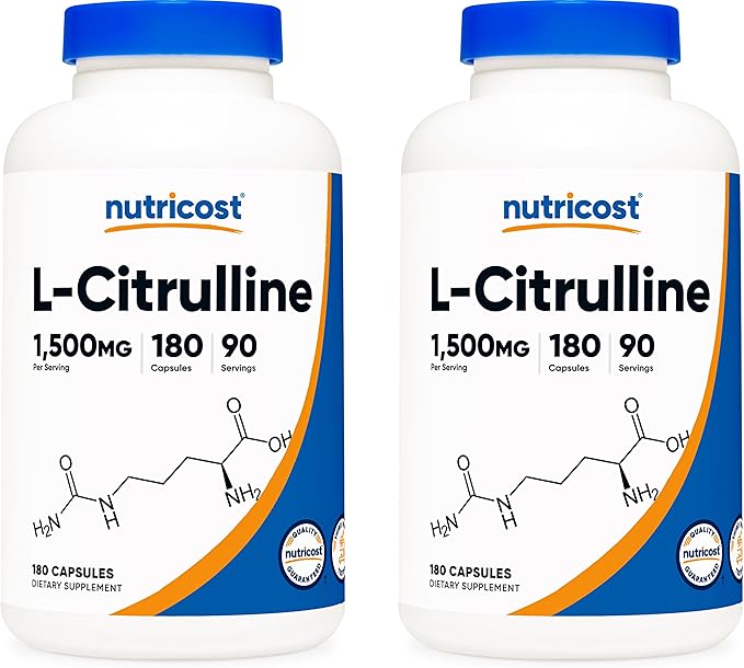 Nutricost L-Citrulline 750mg 180 Capsules (2 Bottles)