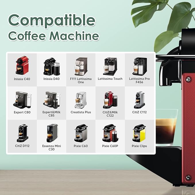Reusable Coffee Capsules for Originales Stainless Steel Refillable Coffee Pods 2pcs Reutilisable Refillable Espresso Capsule(2 Cup+ Tamper+ Stainless Steel Spoon)