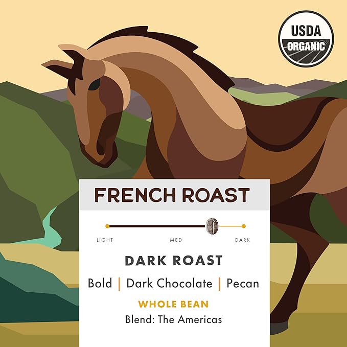 Pachamama Organic Coffee - French Roast Dark Roast Whole Bean Coffee - 2 lb - Farmer Owned &amp Regenerative