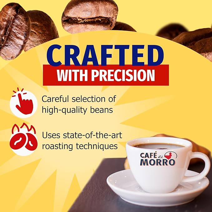 Premium Ground Coffee Café El Morro 250g (8.81 oz) Pack of 12 Gourmet Dark Roast Espresso Coffee Vacuum Pack Experience the Rich Taste of Puerto Rican Style Espresso