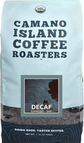 Camano Island Coffee Roasters Decaf Espresso Blend Ground 2lb Fresh Dark Roast Swiss Water Processed USDA Organic Fairly Traded Shade Grown Top 1% Arabica Sweet Molasses Mixed Berry Flavor