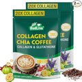 20X Collagen Chia Coffee 11 in 1 Chia Coffee Mix with Collagen &amp Chia Seeds Goji Berry Supports Hair Skin &amp Nails Sugar Free Vegan Gluten-Free 30 Servings 2PACK