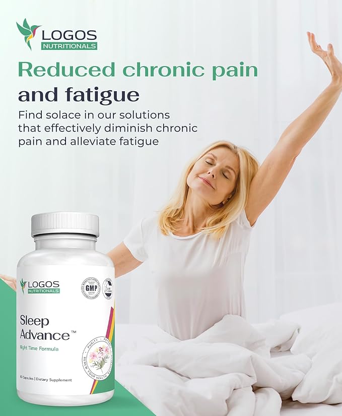 Sleep Advance - Restful Sleep Formula - 60 Capsules - Natural Sleep Aid with Magnesium Melatonin L-Theanine &amp More - Non-Addictive Stress Relief Formula for Deep Sleep