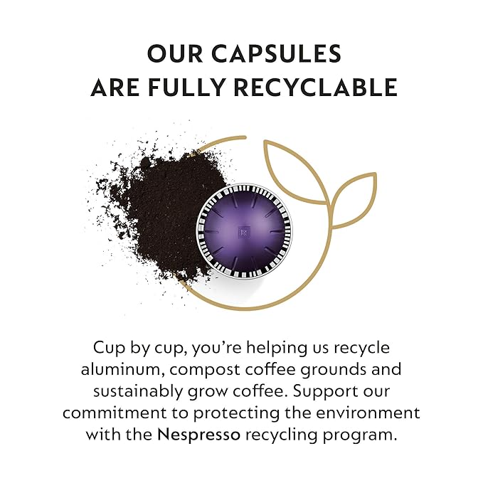 Nespresso Capsules Vertuo Espresso Bold Variety Pack Medium and Dark Roast Espresso Coffee 40-Count Espresso Pods Brews 1.35oz.