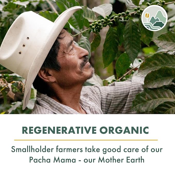 Pachamama Organic Coffee - Dark Roast Whole Bean Coffee Bundle - 2x10 oz bags - French Roast + Farmer's Blend - Farmer Owned &amp Regenerative