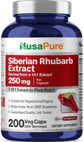NusaPure Siberian Rhubarb 250 mg 200 Veg Capsules (Non-GMO Vegan)