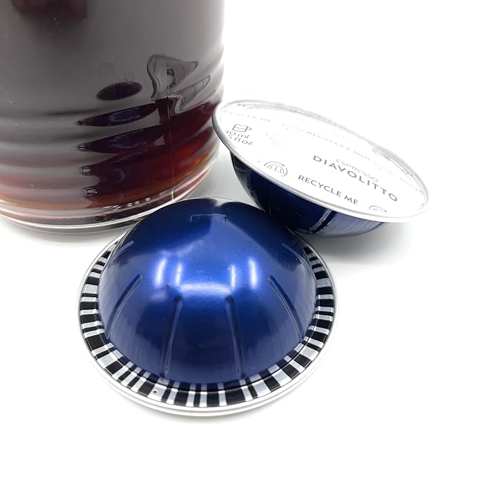 Diavolitto Ristretto &amp Espresso Intense &amp Powerful Coffee Pods Capsules Pods Brews 40 ml / 1.35 oz- 10 pods Pack of 1 (10 Diavolitto)