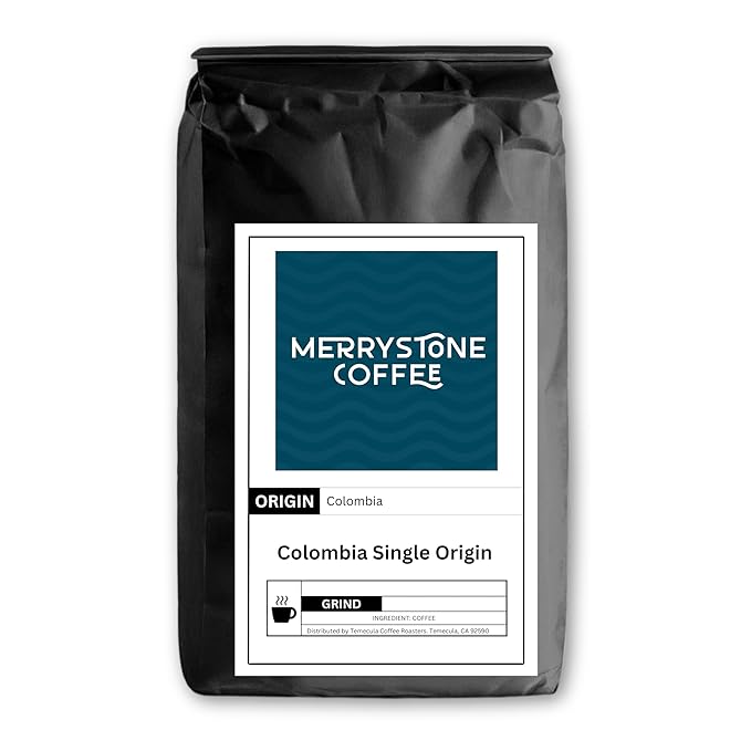 Merrystone Colombia Single Origin Coffee Medium Roast Roasted to Order 5 Lb Espresso Grind