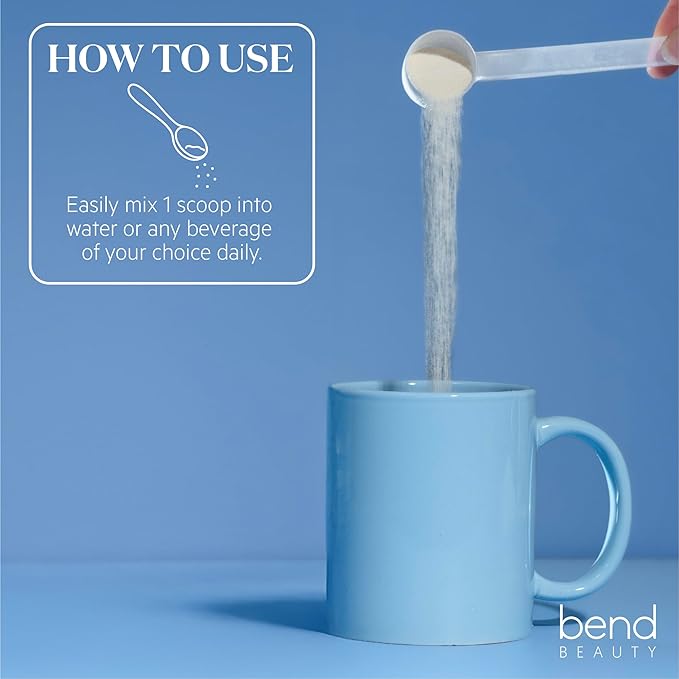 Bend Beauty Marine Collagen + Co-Factors | Unflavored Collagen Powder | Hydrolyzed Collagen Supplement | Fish Collagen Peptides + Silicon + Vitamin C | Supports Healthy Skin Hair and Nails