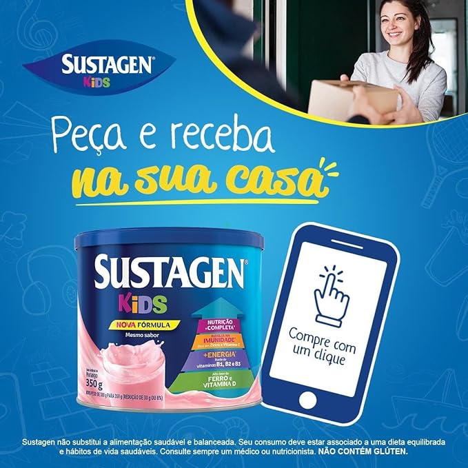 Food Supplement Sustagen Kids Strawberry Tin 380g 13.4 Ounce (Pack of 1) (Modelo Padrão)