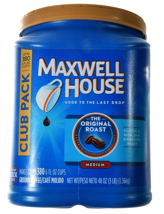 MAXWELL HOUSE The Original Roast Ground Coffee Medium Classic and Rich Our Signature Club Pack up to 380 48 Oz
