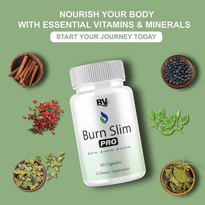 BLUE VIBE Burn Slim Pro Capsules BurnSlim Advanced Maximum Strength Overall Health &amp Wellness Support Supplement Burn Slim Premium All Natural Daily Health Support Formula (2 Pack - 120 Capsules