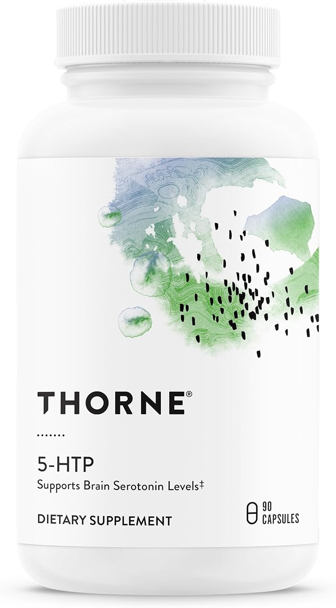 THORNE - 5-HTP - Contains Vitamin B6 - Serotonin Support for Sleep &amp Stress Management* - 5-Hydroxytryptophan Supplement - Third-Party Certified - Gluten Dairy &amp Soy-Free - 90 Capsules