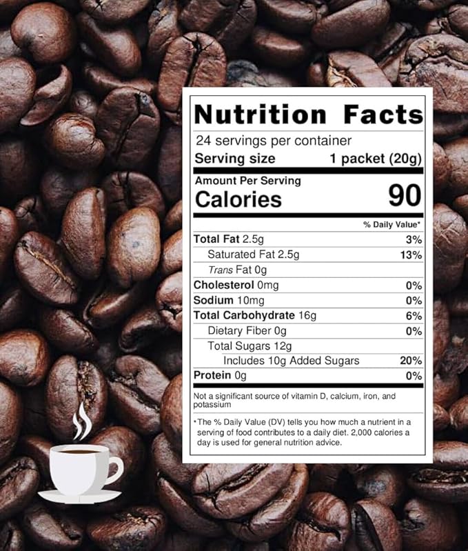 Premium 3 in 1 Instant Coffee Mix New &amp Improved Version Unique Blend of Both Arabica &amp Robusta Coffee Beans 96 Count Packets (4 Bags)