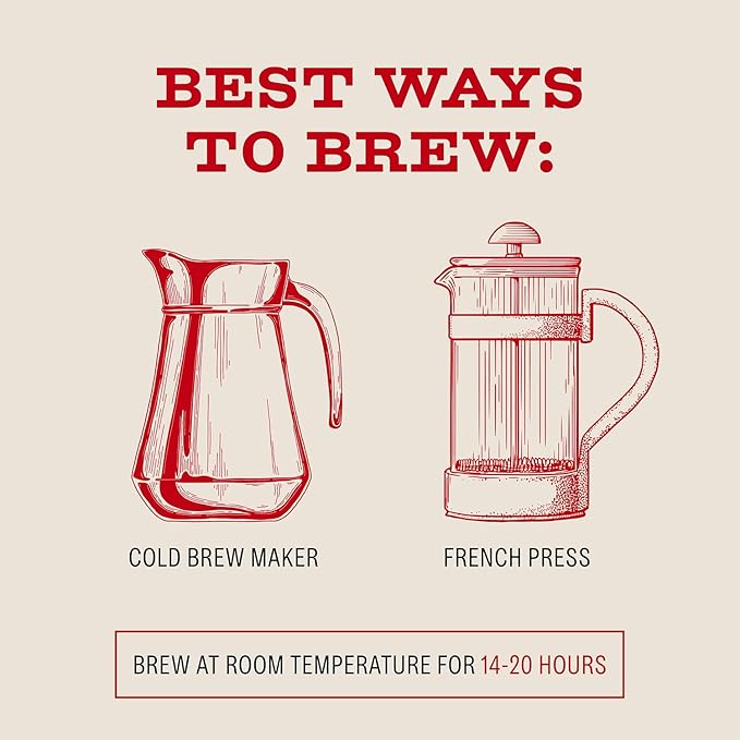 Bizzy Organic Cold Brew Coffee | Smooth &amp Sweet Blend | Coarse Ground Coffee | Medium Roast | Micro Sifted | Specialty Grade | 100% Arabica | 2 LB