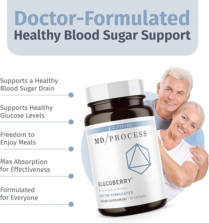 GlucoBerry Maqui Berry Extract with Chromium Picolinate for Blood Health Support - with Biotin and Gymnema Sylvestre - Doctor Formulated - 30 Capsules 3 Pack