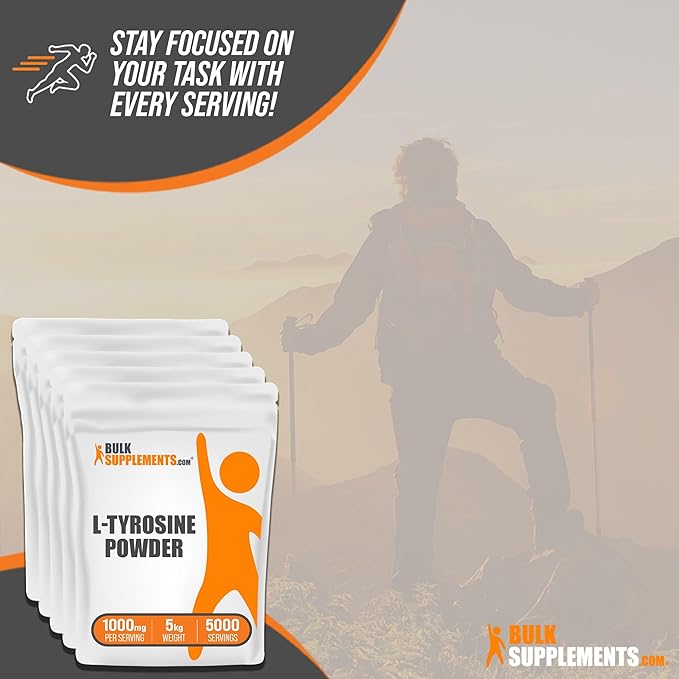BulkSupplements.com L-Tyrosine Powder - Sports Nutrition Amino Acid Supplement - Unflavored &amp Gluten Free 500mg per Serving 5kg (11 lbs) (Pack of 5)