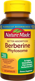 Nature Made Better Absorption Berberine Phytosome Supplement 1100mg Per 2 Capsules Daily Berberine Supplement for Cardiovascular Health Support 60 Capsules 30 Day Supply