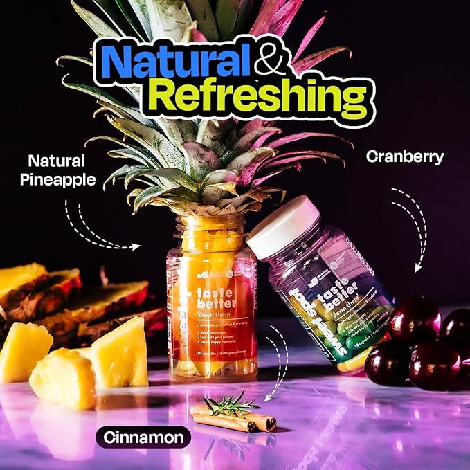 Pineapple Probiotics for Men – 625mg Sweet Spot Formula with Pineapple Extract Cranberry &amp Cinnamon Supports pH Balance &amp Freshens Taste 60 Capsules Made in the USA