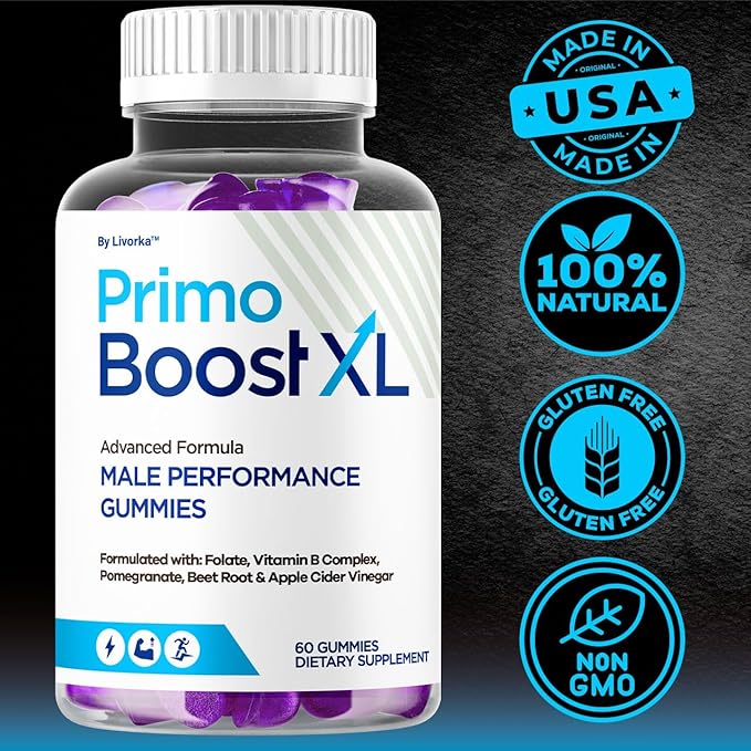(2 Pack) Primo Boost XL Gummies - Official PrimoBoost XL Advanced Premium Supplement for Men Support - Maximum Strength Natural Primo BoostXL for Overall Health &amp Wellness 120 Gummies for 2 Mont