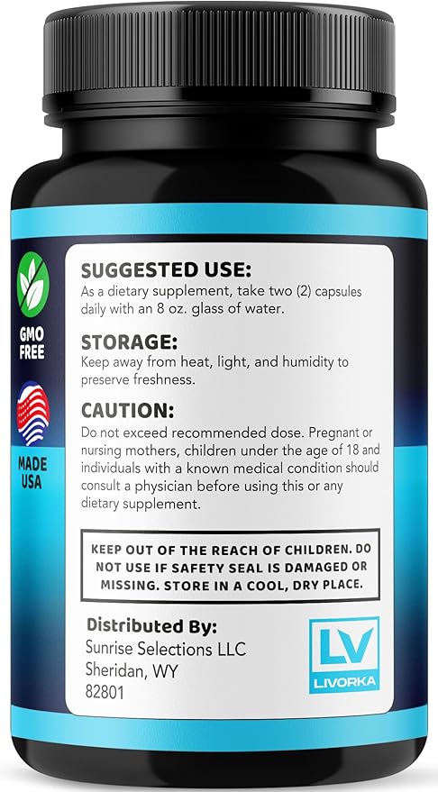 LIVORKA Hero Up Capsules - Official HeroUp Supplement Pills for Men - Maximum Strength Energy Support All Natural Hero Up Vitamins Support for Overall Health &amp Wellness 60 Capsules for 1 Month