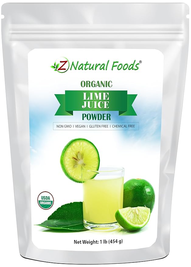 Organic Lime Juice Powder - Superfood Drink Mix Supplement For Drinks Baking Cooking Recipes - Non GMO Vegan Gluten Free Kosher - 1 lb