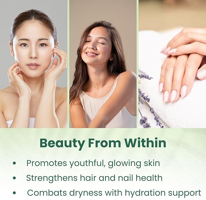 Vegan Collagen Builder Powder - 83 Servings - Gluten-Free Plant-Based Collagen Support with Hyaluronic Acid Amla Reishi Ashwagandha - Skin Hydration Hair &amp Nail Strength (5oz/142g)