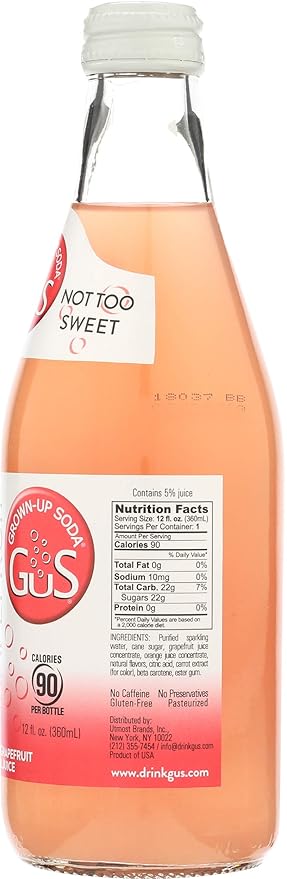 GuS - Grown-up Soda Star Ruby Grapefruit 12 Fluid Ounce (Pack of 12)