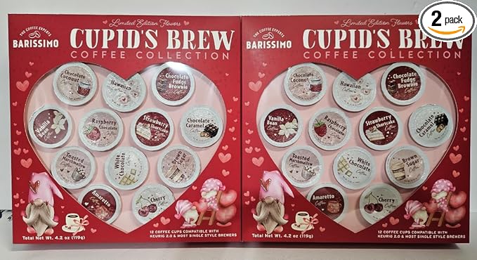 Barissimo The Coffee Experts Cupid’s Brew Coffee Collection 4.2oz 119g (Two Boxes)