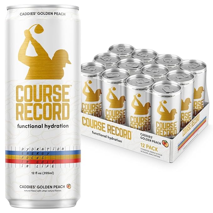 Functional Hydration Drink for Golfers – COURSE RECORD Variety Pack – Electrolytes Calm Energy &amp Focus – Healthy Sports Drink – 12-Pack (12oz Cans) – Low Sugar Low Caffeine