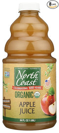 North Coast Organic Apple Juice No Sugar Added 64 Fluid Ounces (Pack Of 8)