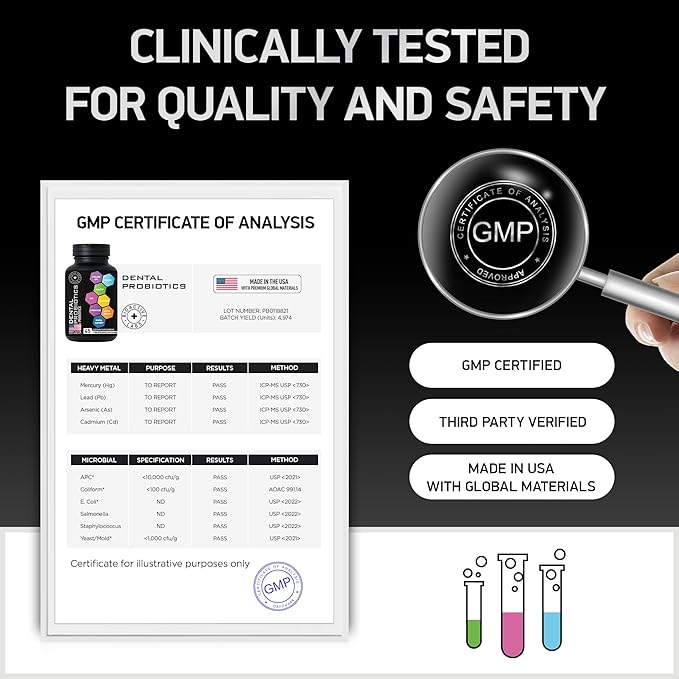 Dental Probiotics For Bad Breath &amp Oral Health - Best Lactobacillus Salivarius Probiotic Tablets Fight Chronic Bad Breath and Restore Good Bacteria - Oral Probiotics For Teeth And Gums - 90 Tablet