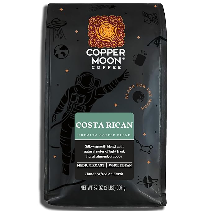 Copper Moon Medium Roast Whole Bean Coffee Costa Rican Blend 2 Lb