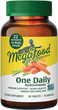 MegaFood One Daily Multivitamin for Women and Men Immune Support Supplement with Real Food Vitamin C &amp Vitamin B Bone Health Cellular Energy Metabolism Vegetarian Non-GMO 60 Tablets