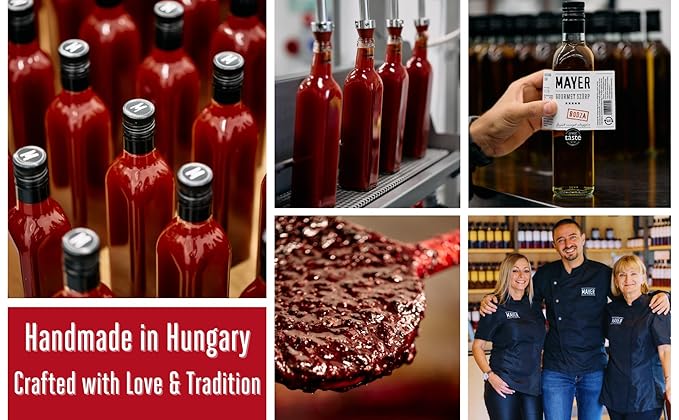 Mayer Premium Artisan Hungarian Raspberry Syrup – Award-Winning Real Fruits and 3 Natural Ingredients Vegan Gluten Free Dairy Free Versatile for Beverages &amp Desserts – No Artificial Additives