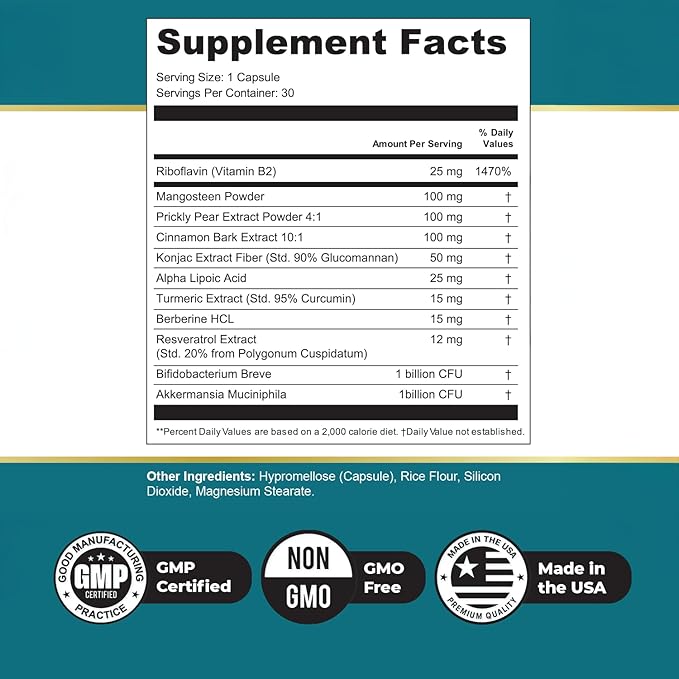 GLPro Capsules – Natural Supplement with Hawthorne Garlic Green Tea &amp Hibiscus – Non-GMO Gluten-Free Dairy-Free Vegetarian Made in USA – 30 Capsules 6 Month Supply