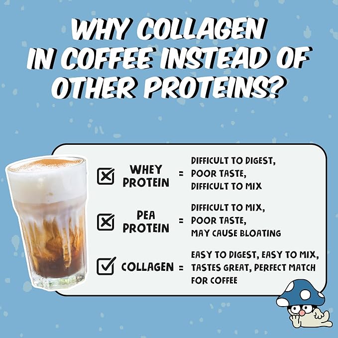 Renude Collagen Crush - Creamer Powder for Coffee Grass-Fed Bovine Collagen Peptides 10g Protein per Serving Support for Hair Skin Gut Health with Natural Adaptogens 20 Serving Bag