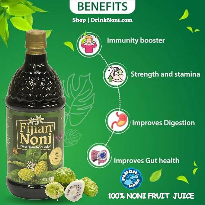 Authentic Noni Fruit Juice (33.8 Fl.Oz Bottle) Our noni fruit juice is 100% all-natural and contains no preservatives added sugars or other undesirable ingredients of any kind...