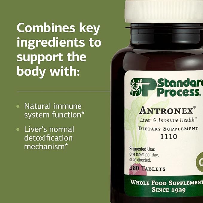 Standard Process Antronex - Liver Health Supplement - Gluten-Free Non-Dairy &amp Non-Soy - 180 Tablets (180 Servings)