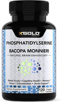 PhosphatidylSerine &amp Bacopa Monnieri 800 mg 2 in 1 Supplement - Natural Brain Enhancer/Nootropic for Enhanced Focus and Concentration Memory Support &amp Cognitive Function - 120 Vegetarian Cap