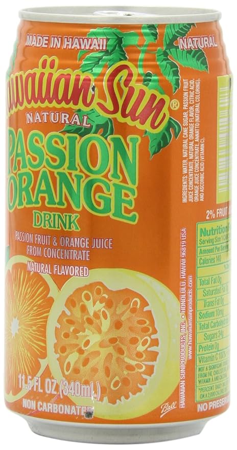 Hawaiian Sun Juice Orange Passion 11.5 Fl Oz (Pack of 24)