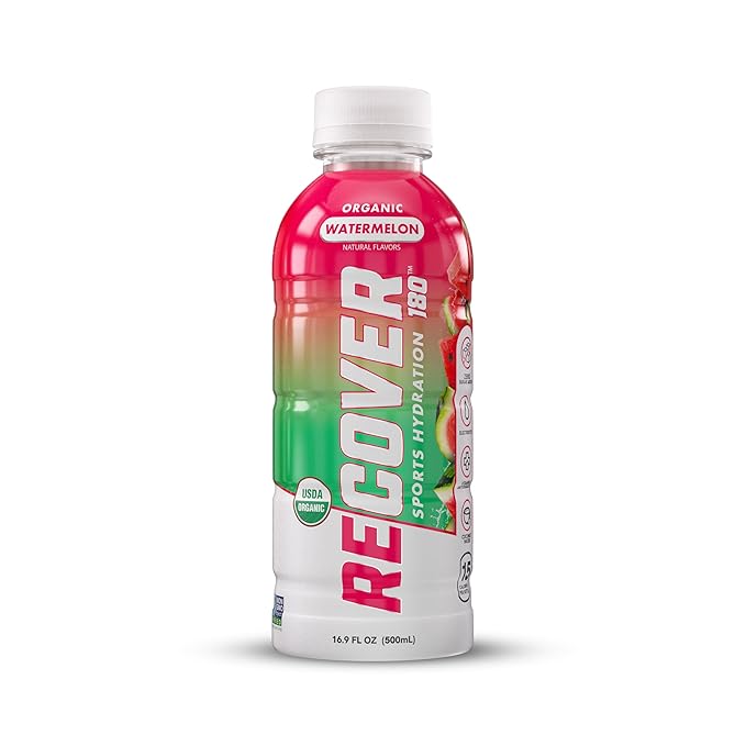 RECOVER 180 Organic Sports Hydration Drink No Sugar Added 20 Calorie Sports Beverage Organic Flavors With Vitamins Potassium-Packed Electrolytes (16.9 Fl Oz (Pack of 12) Variety Pack)