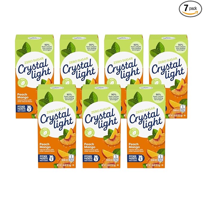 Crystal Light Peach Mango Green Tea Drink Mix 10-Quart Box (Pack of 7)