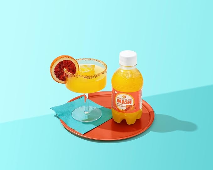 Boylan Bottling MASH Great Tasting Blood Orange Ripe Mango – Lightly Carbonated Fruit Drink - Low Calorie &amp No Sugar - Made With All Natural Pure Cane Sugar- 12 Count