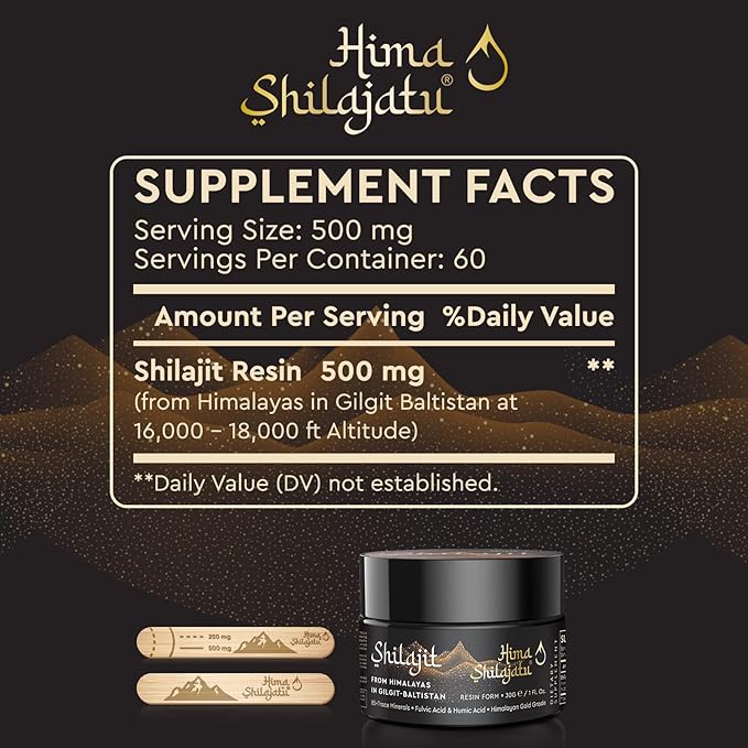 Shilajit Pure Himalayan Organic Shilajit Resin - Gold Grade 100% Purity Shilajit with Fulvic Acid &amp 85+ Trace Minerals Complex for Energy &amp Immune Support Pack of 2 (4 Months Supply)