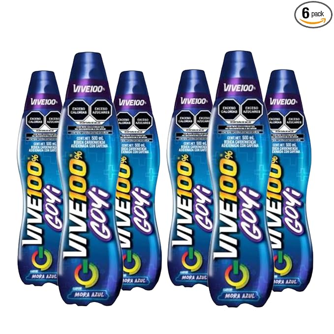 Vive 100% - (6 Pack) 16.9 fl oz - Made In Mexico (Mora Azul)